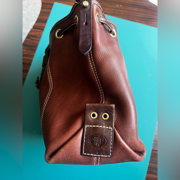 🧡Dooney & Bourke Pebbled Cowhide LEATHER DRAWSTRING purse shoulder bag Vintage! - Picture 10 of 13